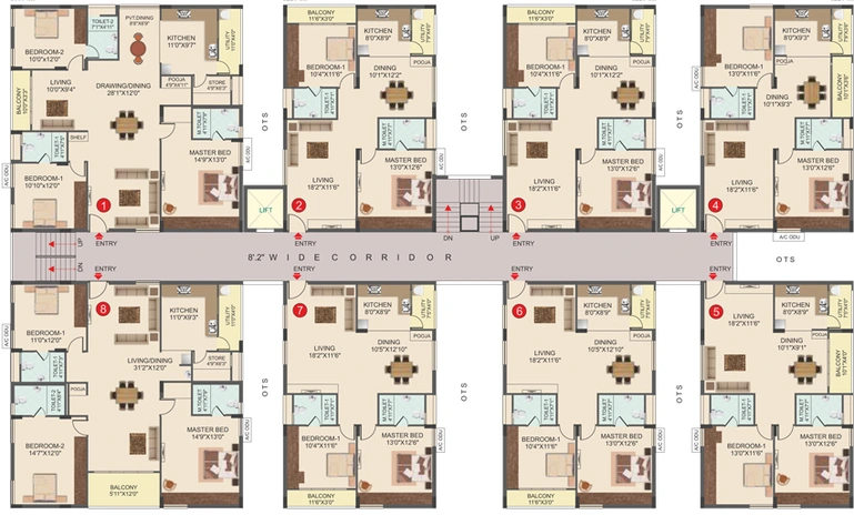 Floor Plan of Muppa Green Grandeur in Nallagandla, Hyderabad - Image 126619