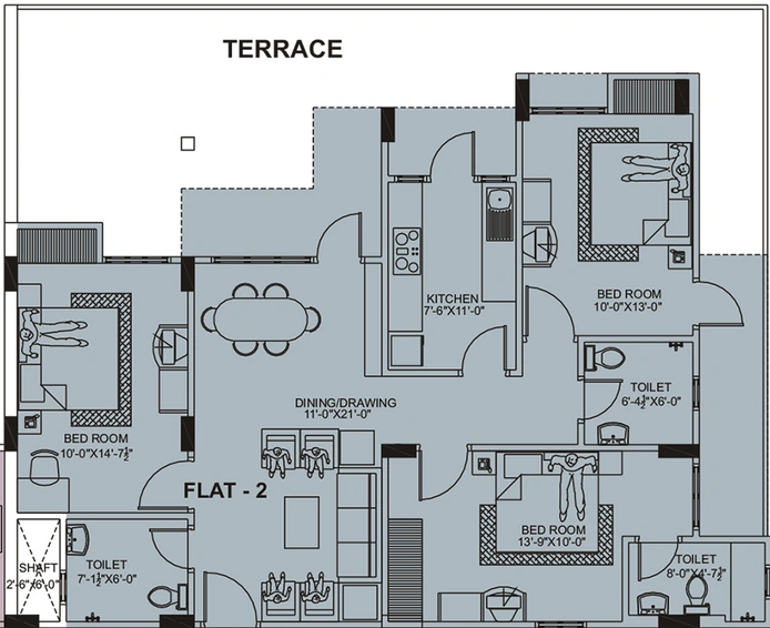 3 BHK Flat in UDB Southern Heights in Jagatpura, Jaipur - Image 850395