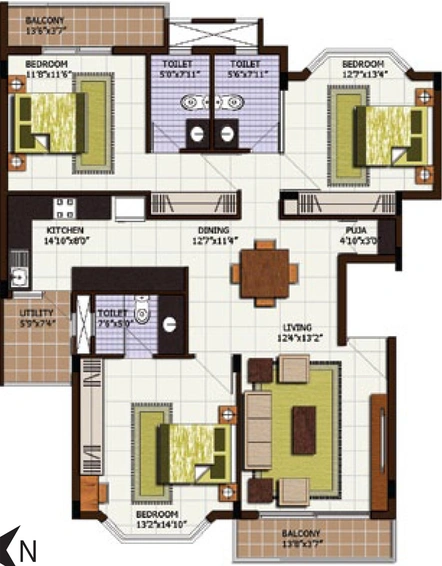 3 BHK Flat in Century Linea in Jakkur, Bangalore - Image 799437