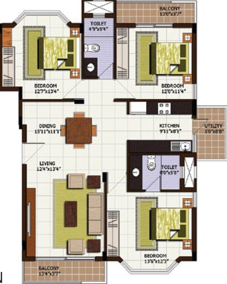 3 BHK Flat in Century Linea in Jakkur, Bangalore - Image 799436
