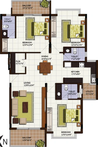 3 BHK Flat in Century Linea in Jakkur, Bangalore - Image 799439