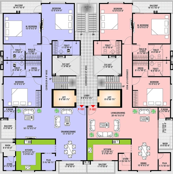 Floor Plan of Okay Plus Satya Palace in Bapu Nagar, Jaipur - Image 264744