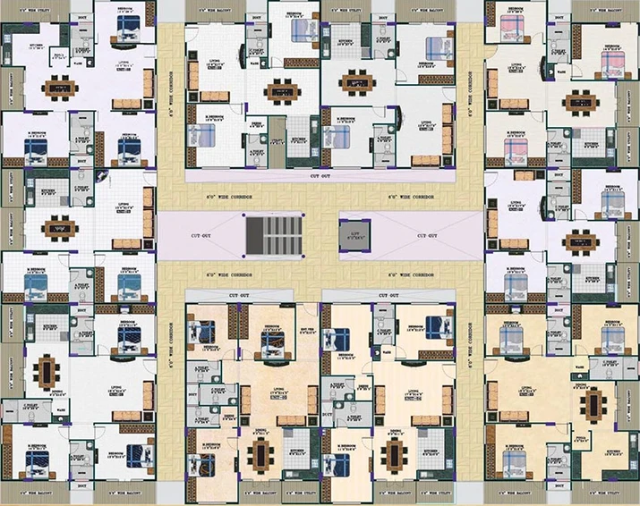 Floor Plan of Elegant Esplande in Rajarajeshwari Nagar, Bangalore - Image 268853