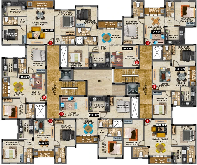Floor Plan of Hansa Opal in Thiruvottiyur, Chennai - Image 247830
