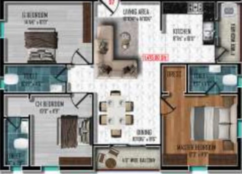 3 BHK Flat in Sterling Grandeur in Bachupally, Hyderabad - Image 797245