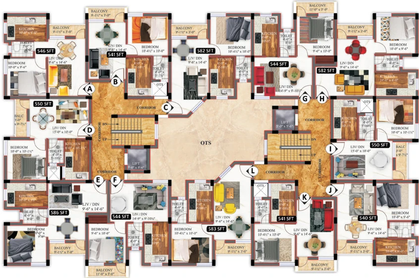 Floor Plan of Hansa Citrine in Thiruvottiyur, Chennai - Image 247748
