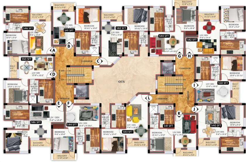 Floor Plan of Hansa Lapis in Thiruvottiyur, Chennai - Image 247769