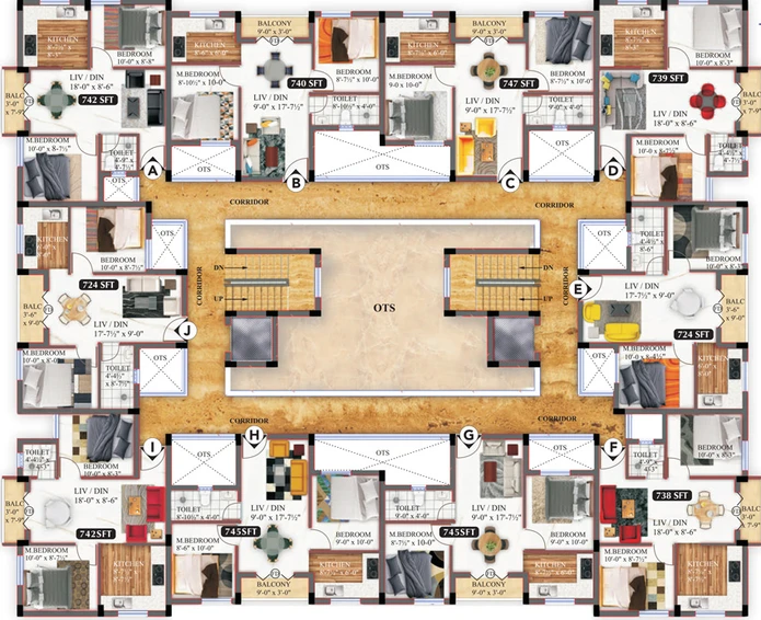 Floor Plan of Hansa Sapphire in Thiruvottiyur, Chennai - Image 247803