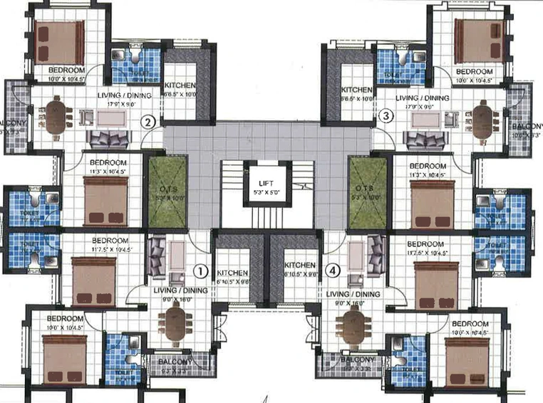Floor Plan of Hansa Aashirwad in Tambaram, Chennai - Image 247865