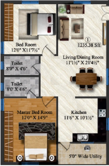 2 BHK Flat in Sterling Silver Heights in Mallampet, Hyderabad - Image 796728