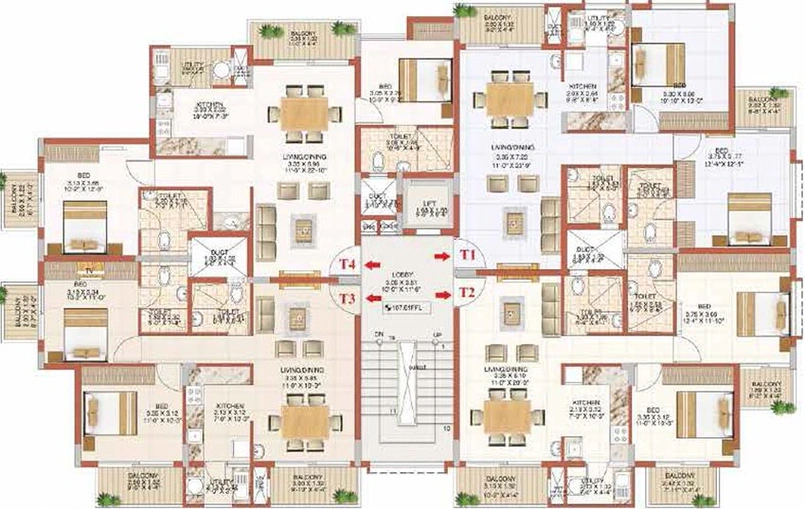 Floor Plan of Ahad Excellencia in Sarjapur, Bangalore - Image 267113