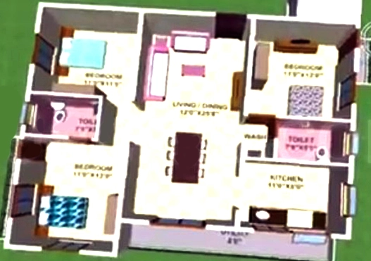 3 BHK Flat in V2 Vaibhav in Hulimavu, Bangalore - Image 880586