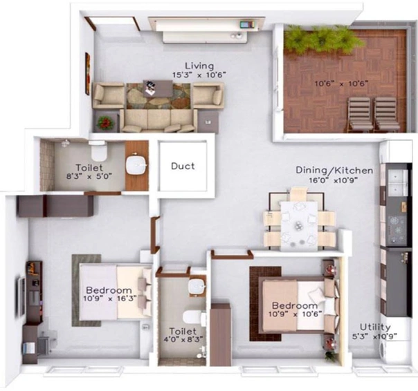 2 BHK Flat in Mahabaleshwara Classique Ebony in Yelahanka, Bangalore - Image 796959