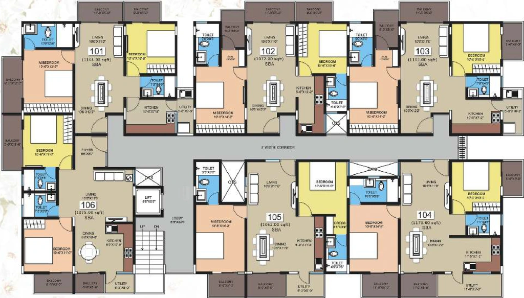 Floor Plan of Velpula Orchid in Kattigenahalli, Bangalore - Image 336281