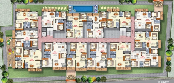 Floor Plan of SLV Sun Grove in Kadugodi, Bangalore - Image 275154