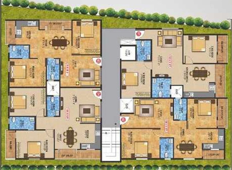 Floor Plan of SLV Sun Rise in Uttarahalli, Bangalore - Image 275165