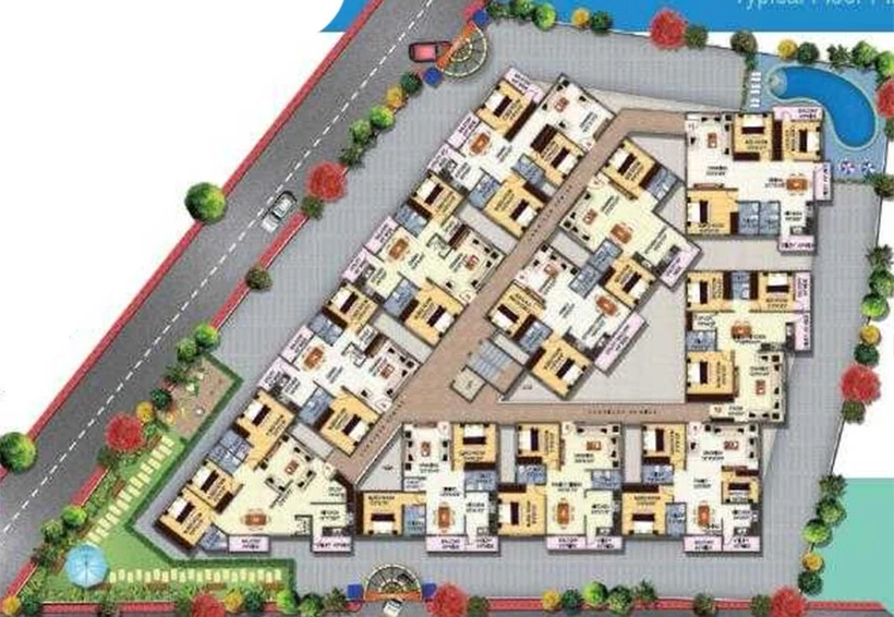 Master Plan of SLV Sunshine Apartment in Kodigenahalli, Bangalore - Image 275186