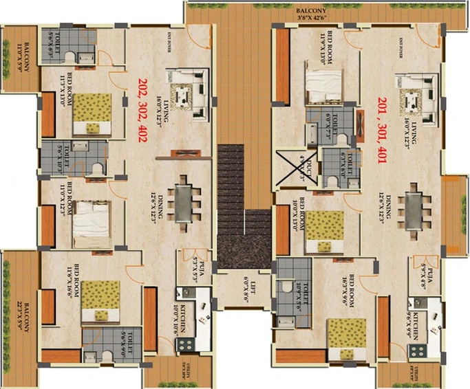 Floor Plan of Shravanee Abhiman in Jayanagar, Bangalore - Image 274459