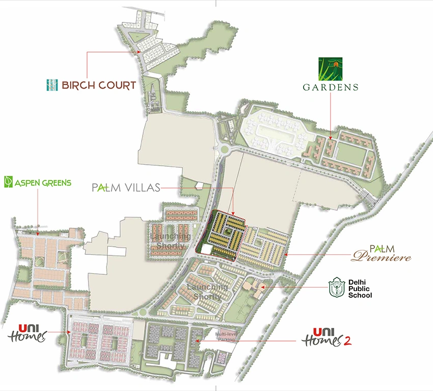 Master Plan of Unitech Palm Villas in OMR, Chennai - Image 338081