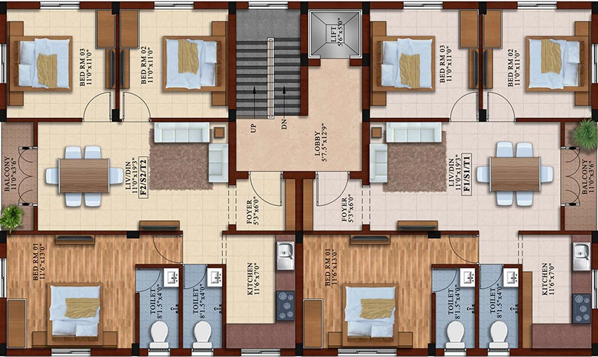 Floor Plan of Global Serene in Madambakkam, Chennai - Image 330798