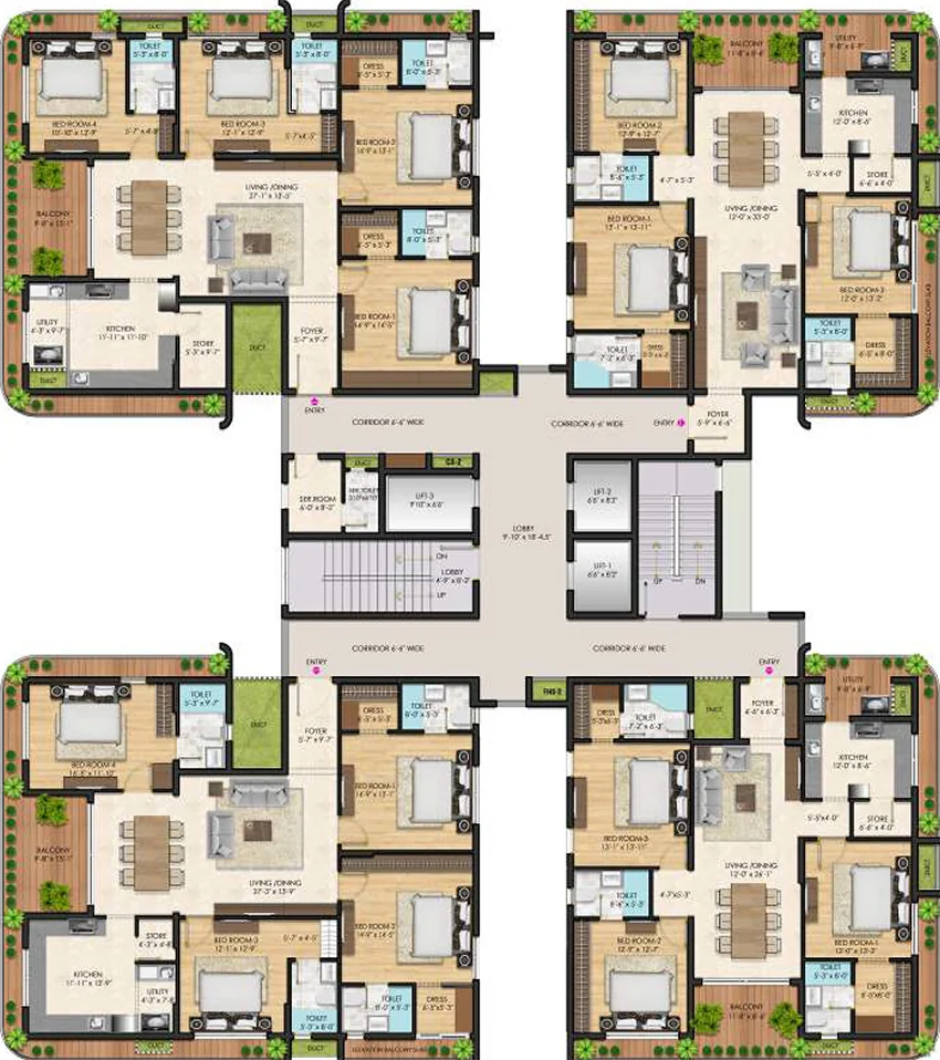 Floor Plan of Rainbow Crystal Heights in Kilpauk, Chennai - Image 330871