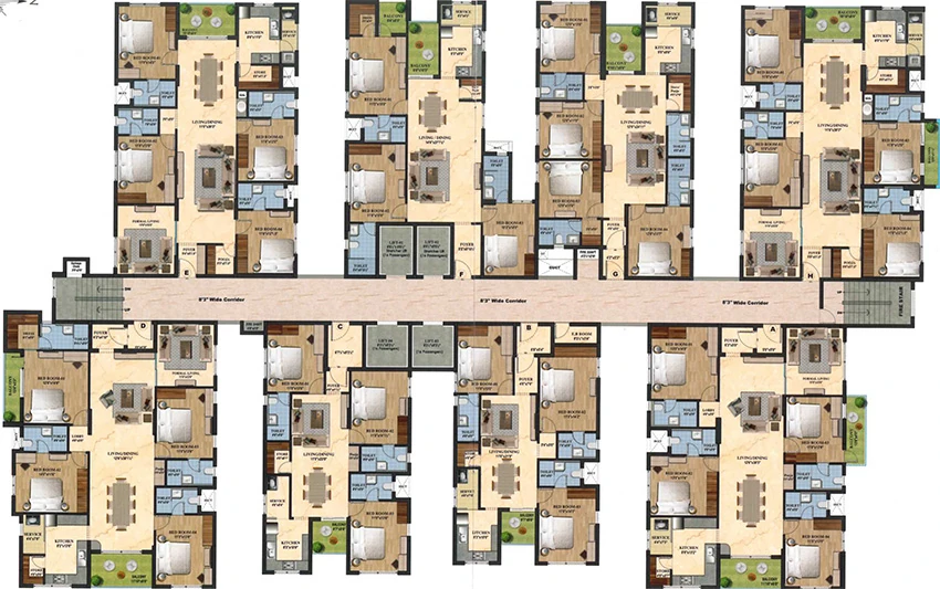 Floor Plan of Rainbow Girnar in Choolai, Chennai - Image 330877
