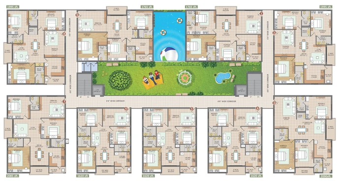 Floor Plan of Vamsiram Jyothi Botanica in Hitech City, Hyderabad - Image 127098