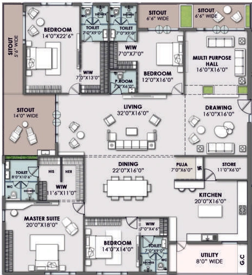 4 BHK Flat in Vamsiram Newmark in Narsingi, Hyderabad - Image 797587