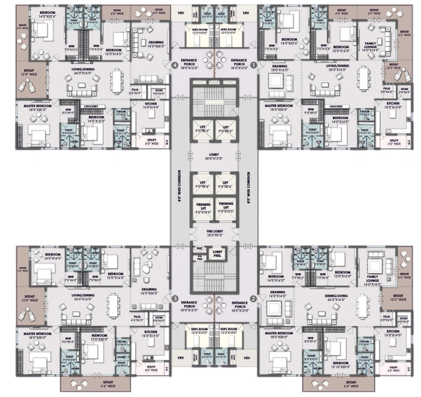 Floor Plan of Vamsiram Newmark in Narsingi, Hyderabad - Image 127130