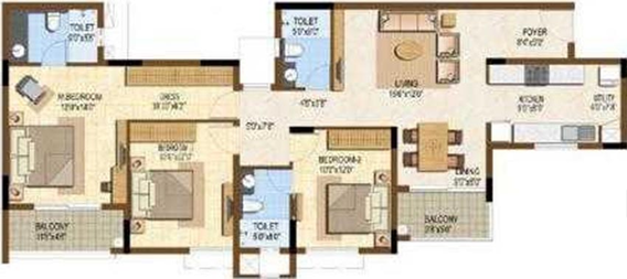 3 BHK Flat in Brigade Golden Triangle in Old Madras Road, Bangalore - Image 851437