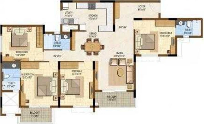 4 BHK Flat in Brigade Golden Triangle in Old Madras Road, Bangalore - Image 851438