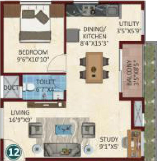 1 BHK Flat in Desai Green Gardens in Dasarahalli, Bangalore - Image 797579