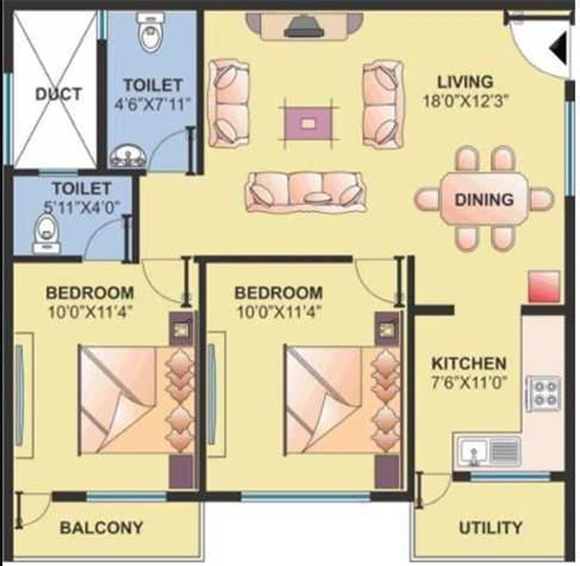 2 BHK Flat in Shravanthi Premier in Uttarahalli, Bangalore - Image 837758