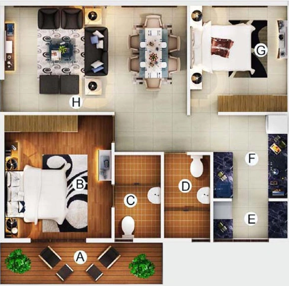 2 BHK Flat in Desai Radiant in Whitefield, Bangalore - Image 797688