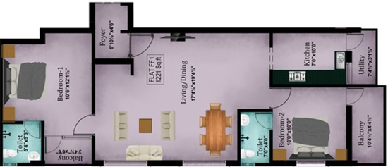 2 BHK Flat in MS Charan Blossom in Madipakkam, Chennai - Image 857831