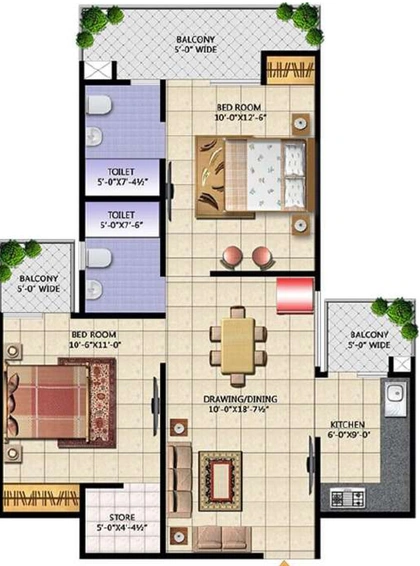 2 BHK Flat in Techmans Moti City in Modinagar, Ghaziabad - Image 836181