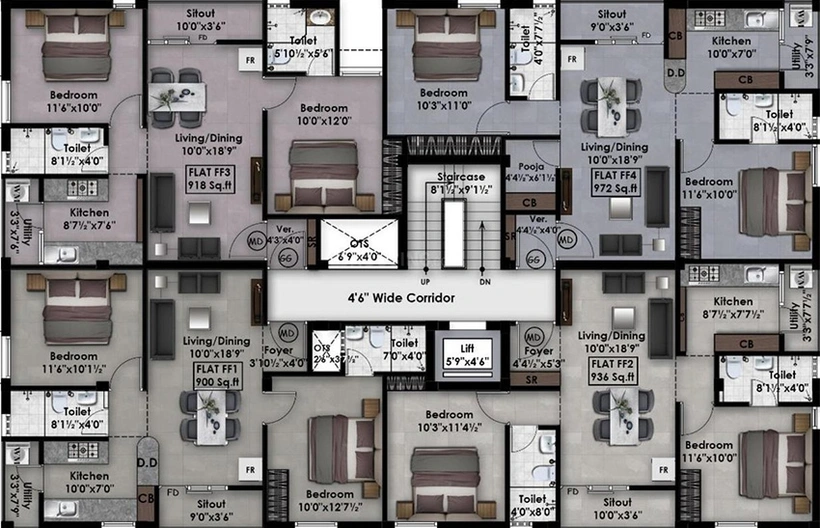Floor Plan of MS Charan Subakirudh in Villivakkam, Chennai - Image 278577