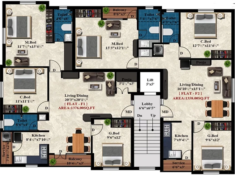 Floor Plan of MS Charan Mantra in Perungalathur, Chennai - Image 278552