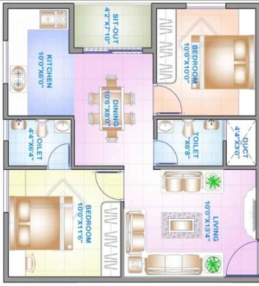 2 BHK Flat in Aryan Palm Groves in Marsur, Bangalore - Image 799501