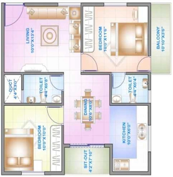 2 BHK Flat in Aryan Palm Groves in Marsur, Bangalore - Image 799500