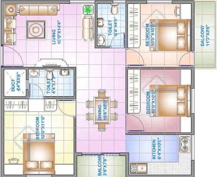 3 BHK Flat in Aryan Palm Groves in Marsur, Bangalore - Image 799503