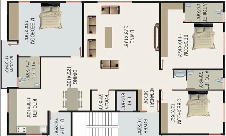 3 BHK Flat in Destiny Suvedha Luxuria in Poorna Pragna, Bangalore - Image 851491