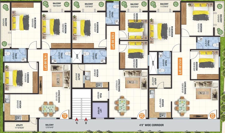Floor Plan of Destiny Sri Balaji Enclave in Horamavu, Bangalore - Image 267867