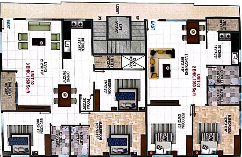 Floor Plan of Destiny Bhaskara Elite in Chandapura, Bangalore - Image 268662