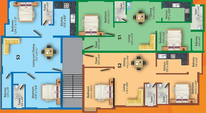 Floor Plan of MS Charan MM Manasarovar Phase 5 in Madipakkam, Chennai - Image 278803