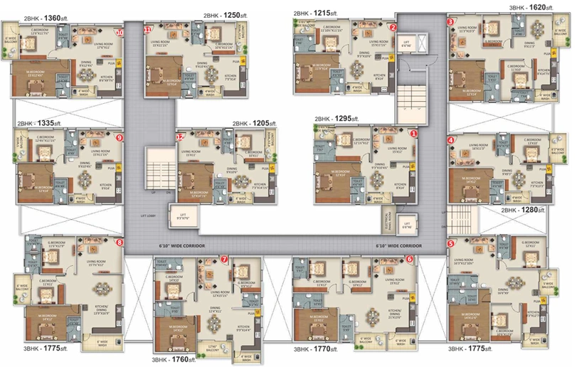 Floor Plan of Aryamitra Lake Ridge in Gandipet, Hyderabad - Image 127419