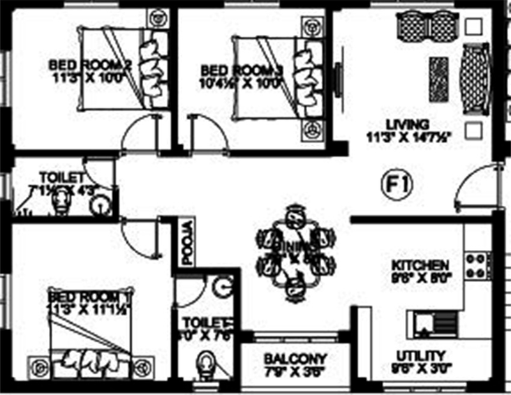 3 BHK Flat in MS Charan MM Delight in Chromepet, Chennai - Image 849638
