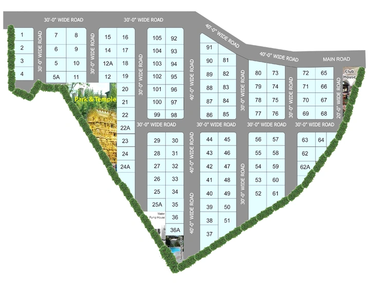 Master Plan of JNS Srinivasa Lake View Villas in Bachupally, Hyderabad - Image 127438