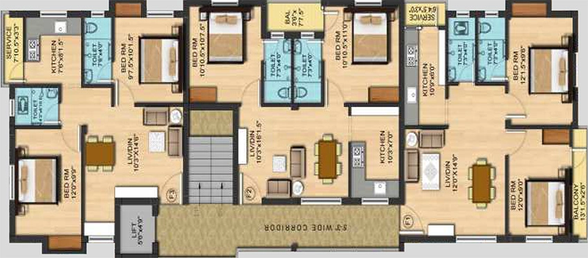 Floor Plan of Global Bliss in Madambakkam, Chennai - Image 330779