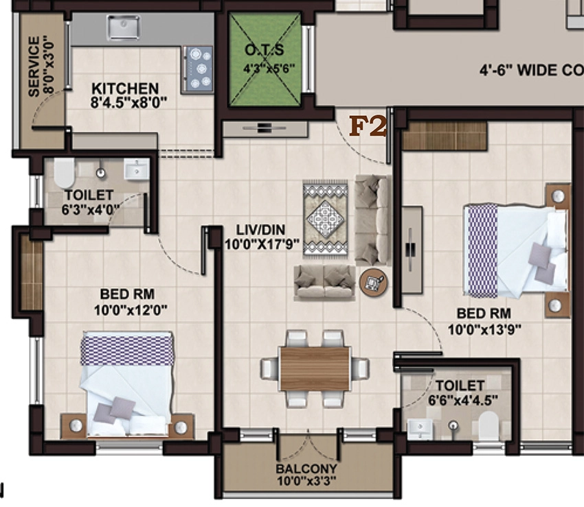 2 BHK Flat in Global Orchid in Gowriwakkam, Chennai - Image 877656